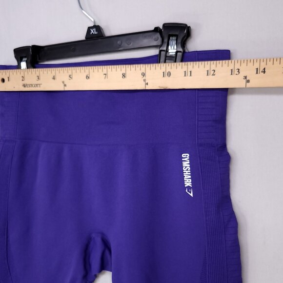 Gymshark Womens Crop Leggings Size Small Purple High Waist Workout Active - Picture 9 of 12